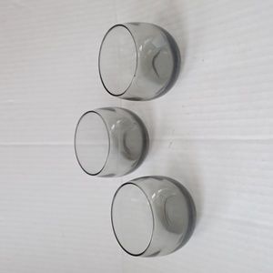 $4 Add-on Small Gray Tinted Juice Glasses - Set of 3